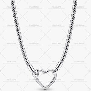 Pandora Heart Closure Snake Chain Necklace